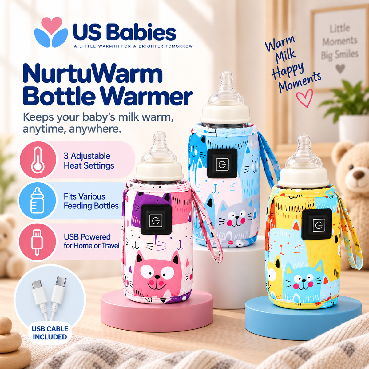 US Babies NurtuWarm Bottle Warmer