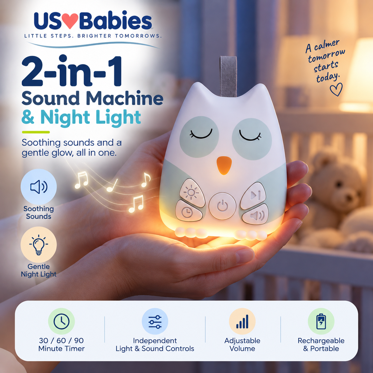 US Babies CalmOwl Baby Sound Machine
