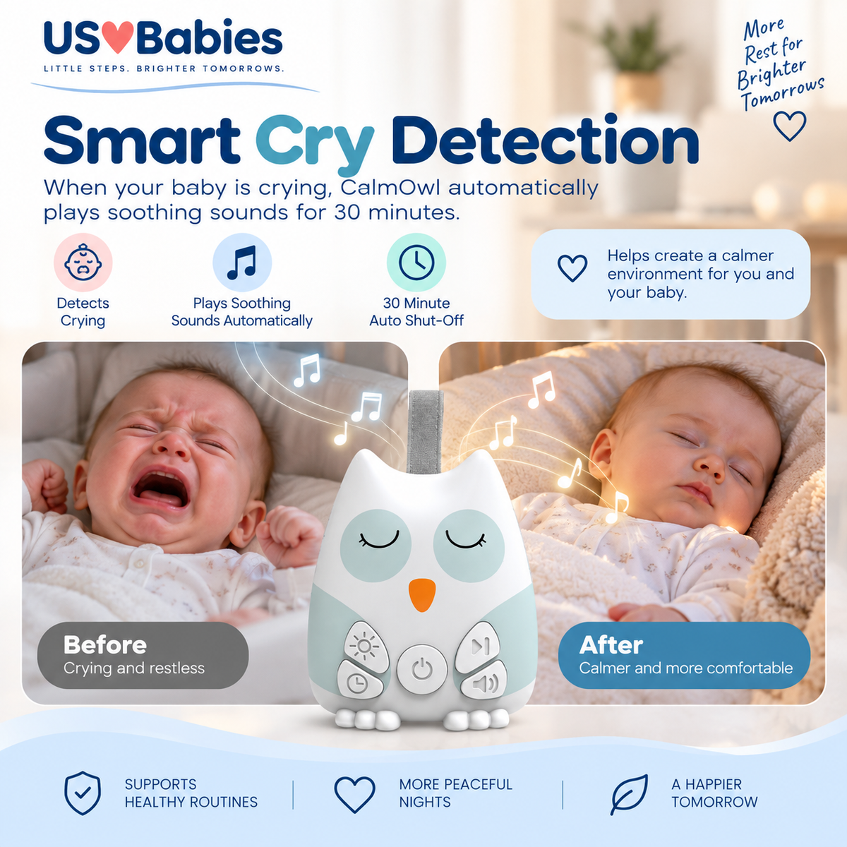 US Babies CalmOwl Baby Sound Machine