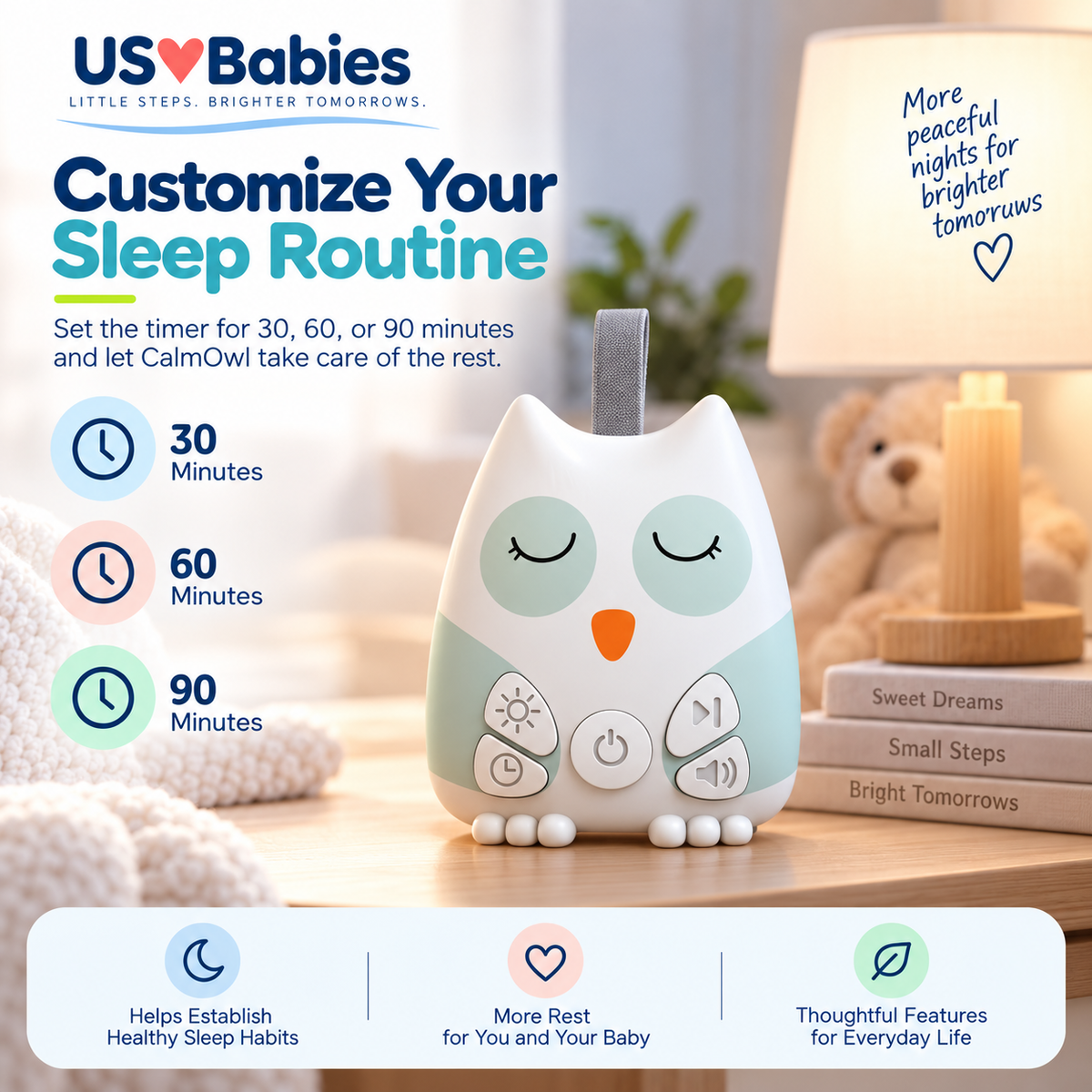 US Babies CalmOwl Baby Sound Machine