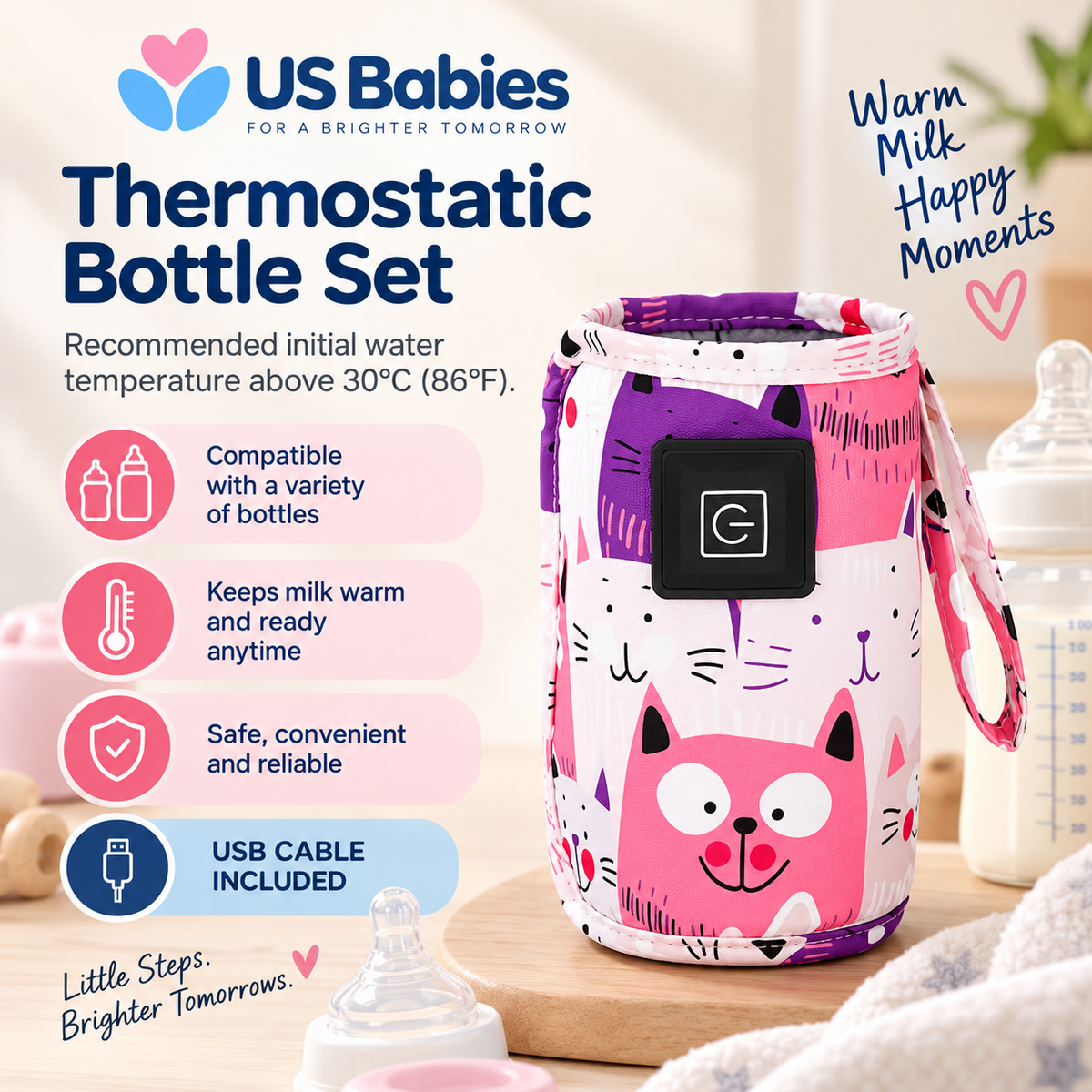 US Babies NurtuWarm Bottle Warmer