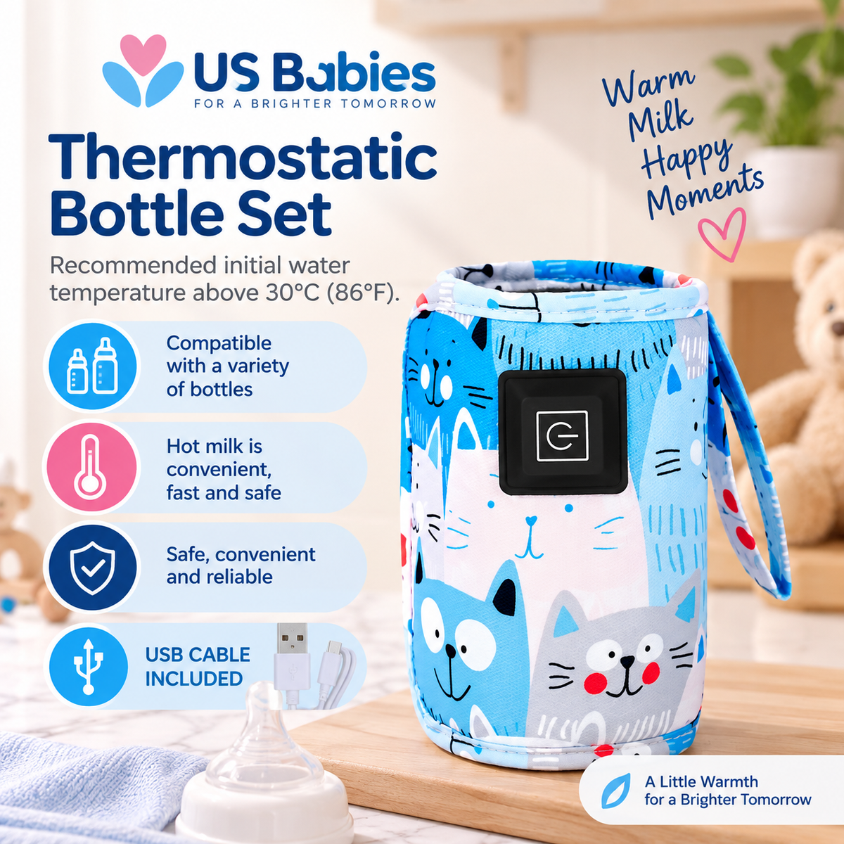 US Babies NurtuWarm Bottle Warmer