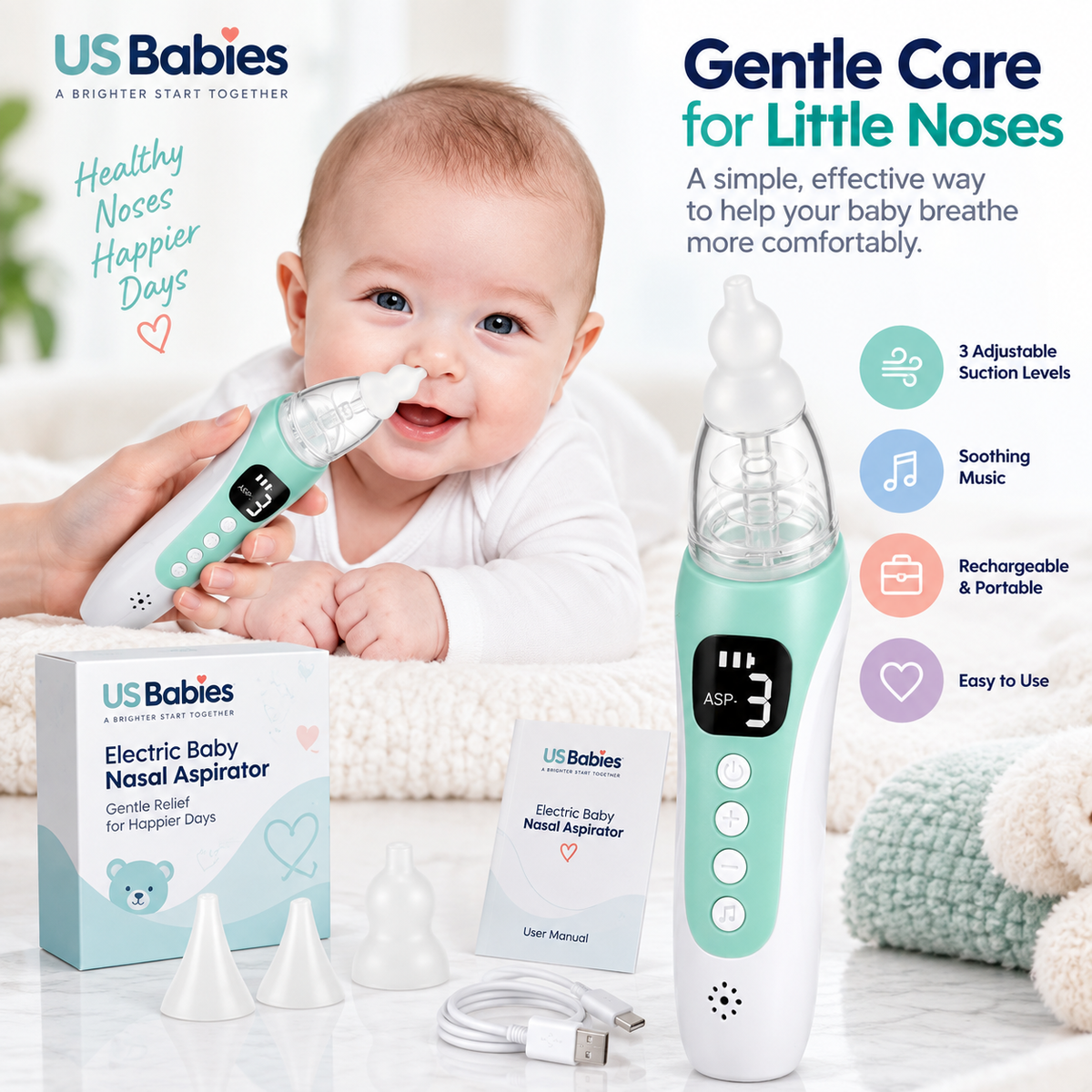 GentleCare Electric Baby Nasal Aspirator