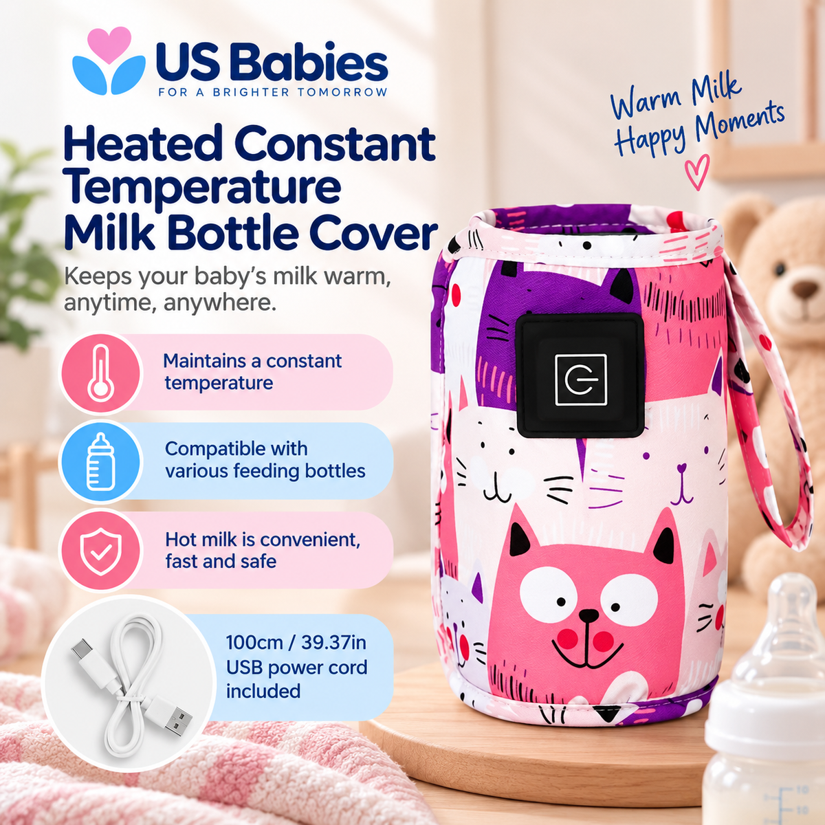 US Babies NurtuWarm Bottle Warmer