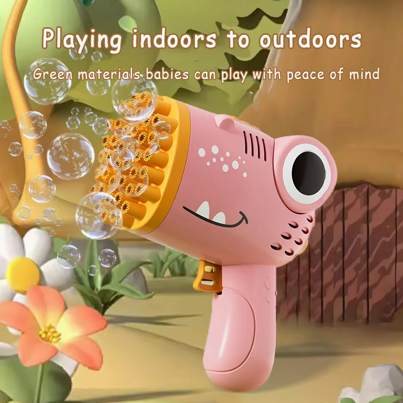 Electric Dino Bubble Gun Kids Outdoor Party Toy