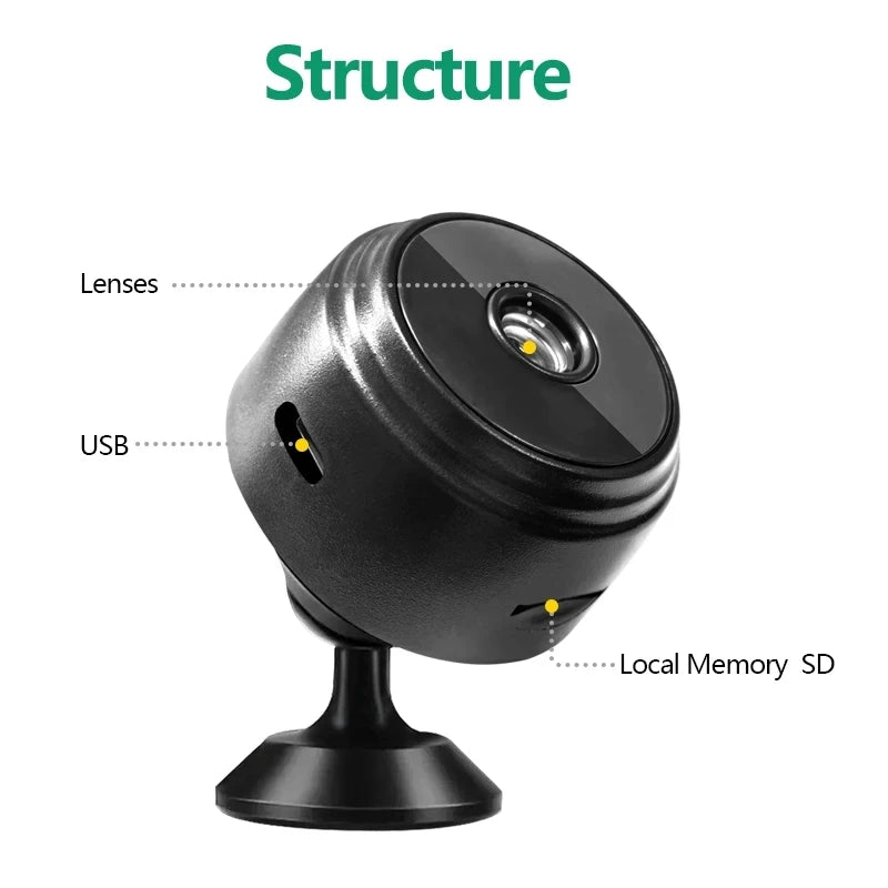 Mini Camera Wi Fi 1080 HD - Home Security with Night Vision