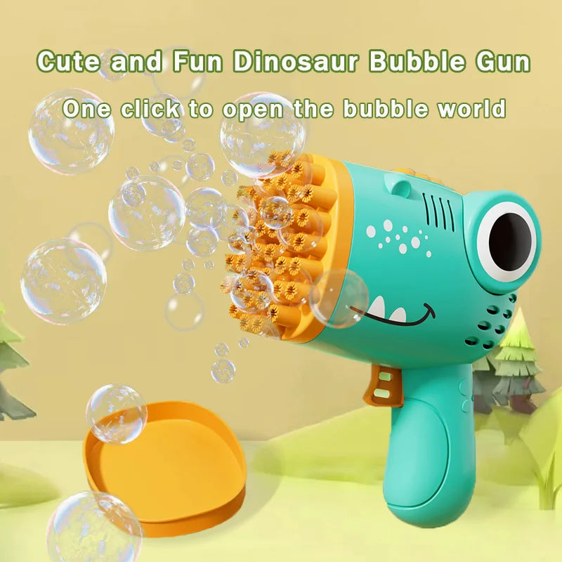 Electric Dino Bubble Gun Kids Outdoor Party Toy
